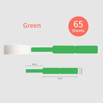 Aibecy Kabel Label Papier Zelfklevend Thermisch Papier Roll 12.5*74 + 35Mm 65Sheets/Roll compatibel Met Phomemo D30 Thermische Printer groen