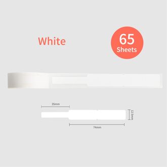 Aibecy Kabel Label Papier Zelfklevend Thermisch Papier Roll 12.5*74 + 35Mm 65Sheets/Roll compatibel Met Phomemo D30 Thermische Printer wit