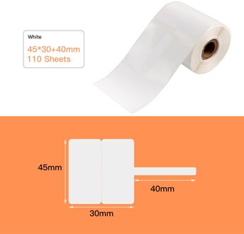 Aibecy T-Vorm Kabel Label Papier Zelfklevend Sieraden Label Papier Thermisch Papier 38*25Mm + 30Mm 130Sheets/Roll type 1