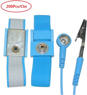 AIDACOM 200PCS Standard Wrist Strap Bracelet With 1.8meter Ground Wire ESD Antistatic Wristband Earth Grounding Banana Plug
