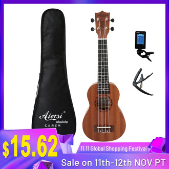 Aiersi full pack 21 inch ukelele mahogany Soprano gecko ukulele guitar musical gifts instrument 4 string Hawaiian mini guitarra