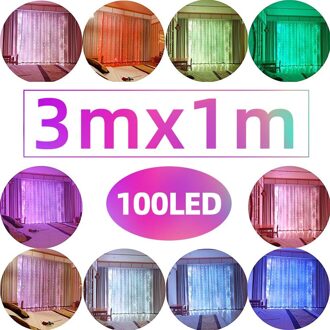 Aifeng 16 Kleuren Led Fairy Lights Garland Gordijn Lamp Afstandsbediening Usb String Lights Garland Op Het Raam Kamer Lichten decor 3mx1m