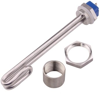 Aiicioo 1 "Bsp Draad Insteekbatterij SUS304 Water Verwarmingselement Voor Homebrew DN25 32Mm 220V 1KW/2KW/3KW Buis Kachel 1kw / locknut accessoris