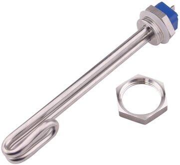 Aiicioo 1 "Bsp Draad Insteekbatterij SUS304 Water Verwarmingselement Voor Homebrew DN25 32Mm 220V 1KW/2KW/3KW Buis Kachel 3kw / met locknut