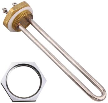 Aiicioo DN32 U Type Heater Verwarming Element Voor Vloeibare 1.25Inch Bsp Draad Dc 12V 200W/300W 12v 300w / met locknut