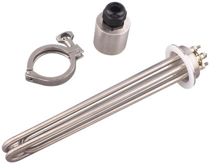 Aiicioo Tri-Clamp 2 "Elektrische Water Verwarmingselement Alle 304SUS Buisradiator 220V/380V 6kw met clamp