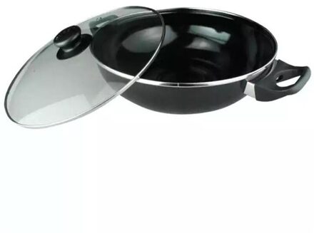 Aijia Twee Stuk Wok Pan Met Deksel Elektromagnetische Gas Universele 4 Sets