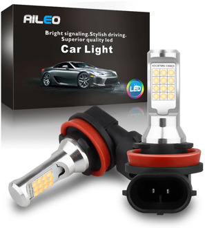 AILEO CANBUS No Error 6000K White High Quality H11 H8 LED Car Fog Light Bulbs H9 H16 Auto DRL No polarity Wide voltage Fog lamp
