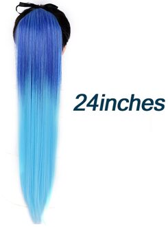 AILIADE22'' Synthetische Paardenstaart haarstukken Hittebestendige Vezel Rechte Lint Clip In Haarverlenging Bruin Koord Paardenstaart Ombre