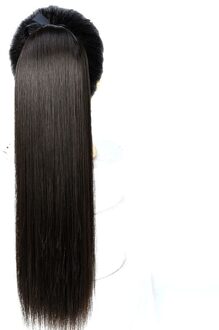 AILIADE22'' Synthetische Paardenstaart haarstukken Hittebestendige Vezel Rechte Lint Clip In Haarverlenging Bruin Koord Paardenstaart P1B/30