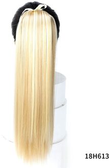 AILIADE22'' Synthetische Paardenstaart haarstukken Hittebestendige Vezel Rechte Lint Clip In Haarverlenging Bruin Koord Paardenstaart P1B/613