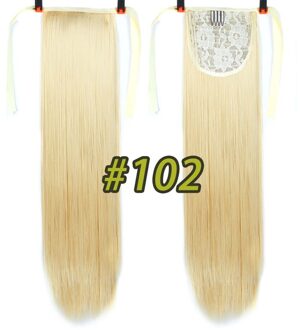 AILIADE22'' Synthetische Paardenstaart haarstukken Hittebestendige Vezel Rechte Lint Clip In Haarverlenging Bruin Koord Paardenstaart P4/24