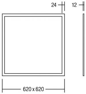 Ailis LED paneel 62x62cm opaal 3000K wit
