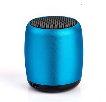 Aimitek TWS Metalen Mini Draagbare Draadloze Bluetooth Speaker Kleine Zakformaat met Selfie Afstandsbediening Knop Handsfree Mic blauw