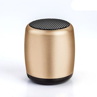 Aimitek TWS Metalen Mini Draagbare Draadloze Bluetooth Speaker Kleine Zakformaat met Selfie Afstandsbediening Knop Handsfree Mic goud