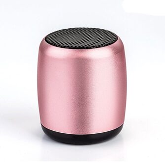 Aimitek TWS Metalen Mini Draagbare Draadloze Bluetooth Speaker Kleine Zakformaat met Selfie Afstandsbediening Knop Handsfree Mic roos goud