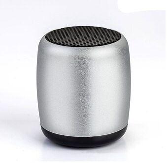 Aimitek TWS Metalen Mini Draagbare Draadloze Bluetooth Speaker Kleine Zakformaat met Selfie Afstandsbediening Knop Handsfree Mic zilver