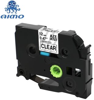 AIMO Compatibel Brother Gelamineerd Label Tape TZe-131 TZe131 TZe 131 1/2 Inch Zwart op Helder voor Brother P-touch label Printers