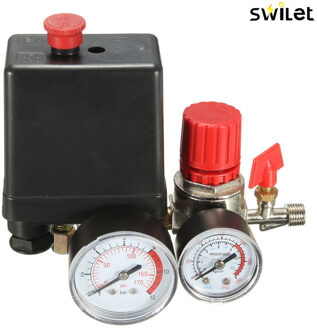 Air Compressor Druk Ventiel Schakelaar Spruitstuk Relief Regulator Meters 7.25-125 PSI 240V 15A Populaire