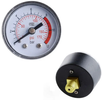 Air Compressor Pneumatic Hydraulic Fluid Pressure Gauge 0-12Bar / 0-170PSI X7YF