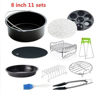 Air Friteuse Accessoires 7/8/9 Inch Bakken Mand Pizza Plaat Grill Pot Keuken Koken Tool Voor Party Elektrische Diepe friteuse Onderdelen