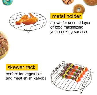 Air Friteuse Accessoires 7 Inch ,Set Van 8, Fit Alle Airfryer Elektrische Friteuse 5.3QT Om 5.8QT CF6 Metal