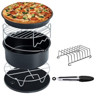 Air Friteuse Accessoires Friteuse Universele, Cake Vat, Pizza Pan,Mat, Spies Rack, houder Fit Alle 5.3Qt - 5.8Qt (Xl)