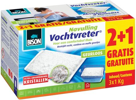 Air Max vochtvreter 3x 1kilo navulzak geurloos promopack