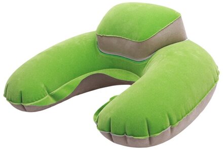 Air Pillow Opblaasbaar U Vorm Neck Blow Up Kussen Pvc Massaal Vouwen Reizen Kantoor Vliegtuig Hotel Kussen Draagbare IC878813 groen