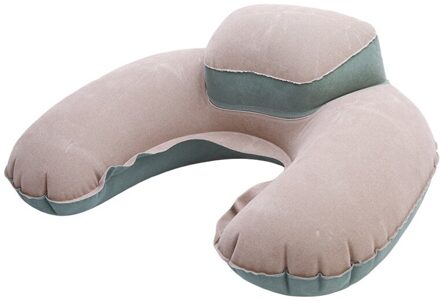 Air Pillow Opblaasbaar U Vorm Neck Blow Up Kussen Pvc Massaal Vouwen Reizen Kantoor Vliegtuig Hotel Kussen Draagbare IC878813 licht grijs