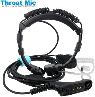 Air Tube Throat Vibration Mic Headset for Motorola Xir P8268 P8200 MTP850S DP3600 APX 2000 DGP8550 Walkie Talkie Earpiece