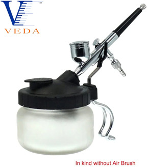 Airbrush Cleaning Pot Stabilizer Bottles Holder Paint Station Glass Jar Filter Frosted Glass Wash Station with Holder Bottles