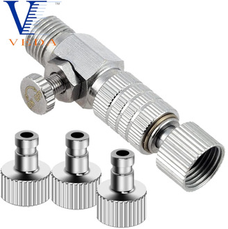 Airbrush Quick Release Air Flow Control Coupler with 3PCS 1/8" Male Quick Coupler Plug Fitting Hose Connections Adjustment Valve