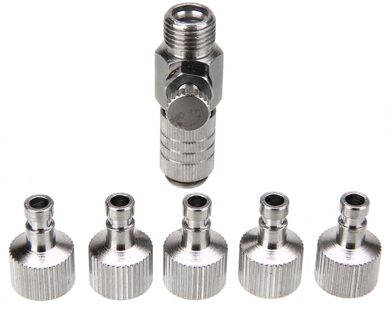 Airbrush Snelkoppeling Disconnect Adapter 1/8 inch Plug Montage HS941 + 4pcs Mannelijke en Vrouwelijke Fitting voor Air compressor
