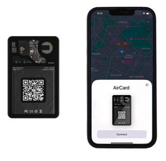 AirCard Bluetooth Tracker AirTag Wallet - Werkt met Apple Find My / Zoek mijn - NFC Visitekaart - 2.2MM Zwart