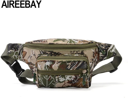 AIREEBAY Tactical Men Waist Pack Bum Bag Pouch Waterproof Military Male Belt Waist Packs Oxford Mobile Phone Wallet Travel Bag
