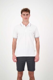 Airforce Hrm0655 double stripe 100 white heren polo - Wit - M