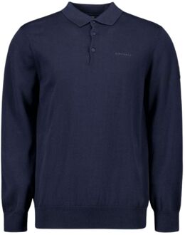 Airforce Knitwear Polo Longsleeve Casual Sweater Heren XL Donkerblauw