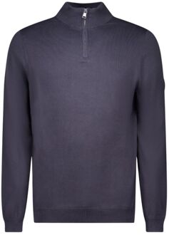 Airforce Knitwear Quarter Zip Casual Sweater Heren L Donkerblauw