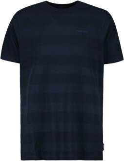 Airforce T-shirt striped mix dark navy blue Blauw - L