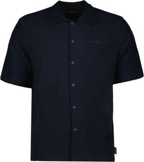 Airforce Woven short sleeve shirt dark navy blue Blauw - L