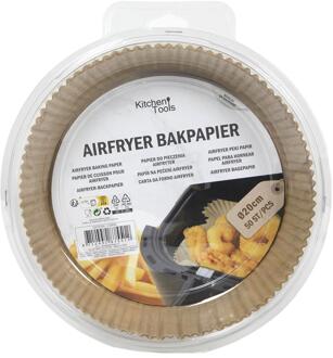 Airfryer bakpapier rond 20cm 50 vel bruin