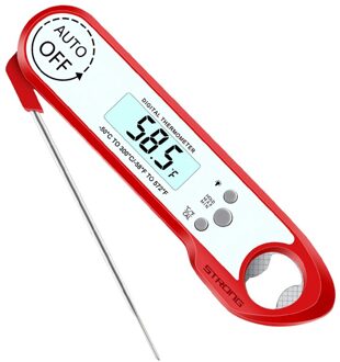 Airmsen Digitale Voedsel Thermometer Elektronische Keuken Thermometer Vlees Water Melk Bbq Oven Waterdichte Thermometer Koken Gereedschap rood wit