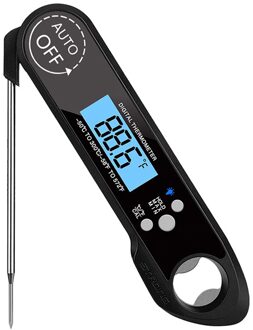 Airmsen Digitale Voedsel Thermometer Elektronische Keuken Thermometer Vlees Water Melk Bbq Oven Waterdichte Thermometer Koken Gereedschap zwart
