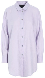Airy Linen Shirt Soft Syringa Bitte Kai Rand , Purple , Dames - Xl,L,M,S