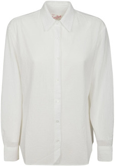 Aisha Langemouw Katoenen Overhemd Franse Kraag MC2 Saint Barth , White , Dames - L,M,S