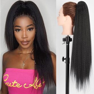 Aisi Queens Lange Yaki Rechte Paardenstaart Synthetische Paardenstaart In Haarverlenging Voor Vrouwen Zwart Blond Bruin Koord Paardenstaart 2