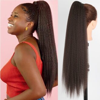 Aisi Queens Lange Yaki Rechte Paardenstaart Synthetische Paardenstaart In Haarverlenging Voor Vrouwen Zwart Blond Bruin Koord Paardenstaart 4