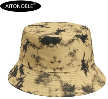 Aitonoble Mode Tie Dye Vrouwen Meisjes Emmer Hoed Strand Zonnehoed Buitensporten Reizen Strand Caps Vissers Hoeden Print 2