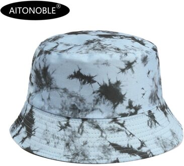 Aitonoble Mode Tie Dye Vrouwen Meisjes Emmer Hoed Strand Zonnehoed Buitensporten Reizen Strand Caps Vissers Hoeden Print 4